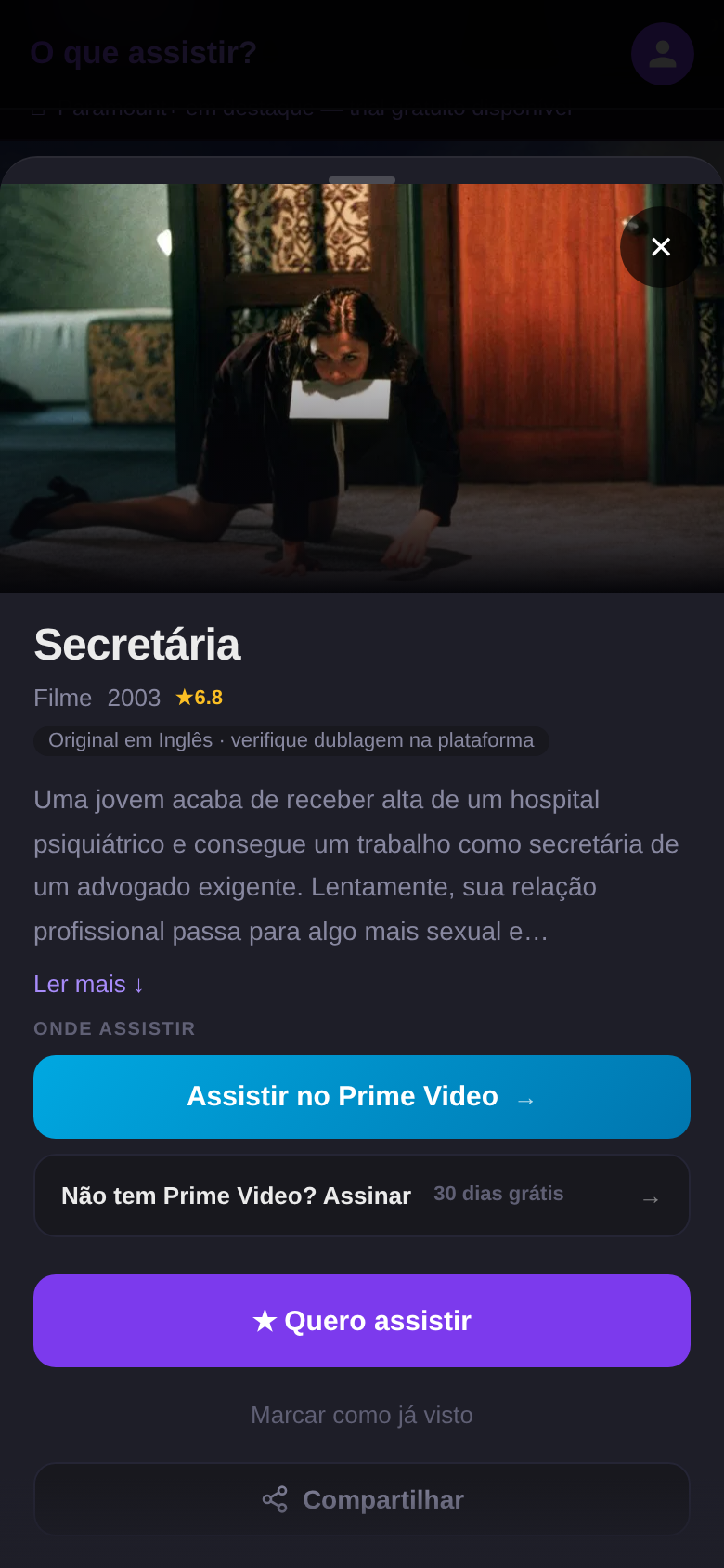Detalhes de filme ou série
