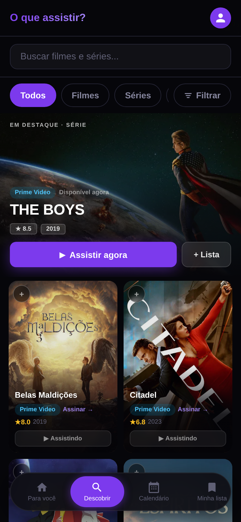 Descobrir filmes e séries